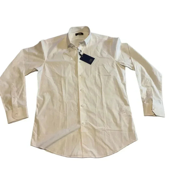 NWT Cavalli Class White Mens Long Sleeve Button Down Dress Shirt Size 16 - Picture 1 of 9